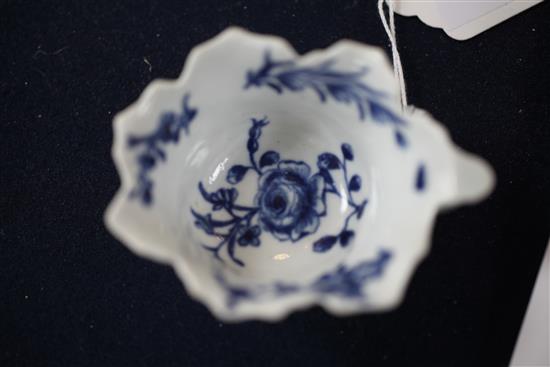 A rare Worcester Butter Boat Formal Rose pattern butter boat, c.1760-65, length 8.1cm